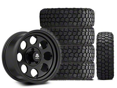 17x9 Mammoth 8 Aluminum Wheel & 33in Ironman Mud-Terrain All Country Tire Package; Set of 5 (18-25 Jeep Wrangler JL)
