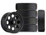 17x9 Mammoth 8 Aluminum Wheel & 33in Milestar All-Terrain Patagonia AT/R Tire Package; Set of 5 (07-18 Jeep Wrangler JK)