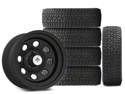 15x8 Mammoth 8 Steel Wheel & 33in Falken All-Terrain Wildpeak A/T3W Tire Package; Set of 5 (97-06 Jeep Wrangler TJ)