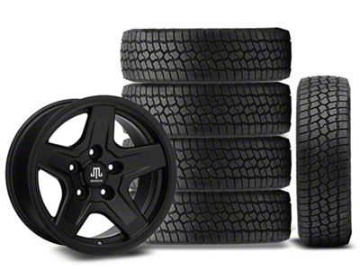 16x8 Mammoth Boulder Wheel & 33in Milestar All-Terrain Patagonia AT/R Tire Package; Set of 5 (07-18 Jeep Wrangler JK)