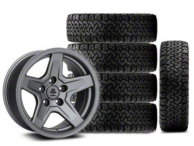 17x9 Mammoth Boulder Wheel & 33in BF Goodrich All-Terrain T/A KO Tire Package; Set of 5 (18-25 Jeep Wrangler JL)