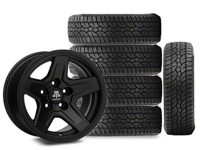 15x8 Mammoth Boulder Wheel & 31in Atturo All-Terrain Trail Blade A/T Tire Package; Set of 5 (97-06 Jeep Wrangler TJ)
