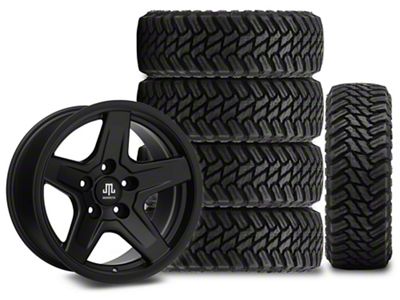 17x9 Mammoth Boulder Wheel & 35in Atturo Mud-Terrain Trail Blade M/T Tire Package; Set of 5 (18-25 Jeep Wrangler JL)
