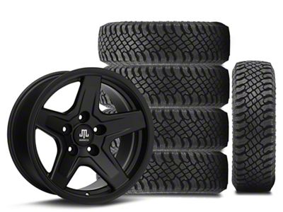 17x9 Mammoth Boulder Wheel & 35in Atturo All-Terrain Trail Blade X/T Tire Package; Set of 5 (07-18 Jeep Wrangler JK)