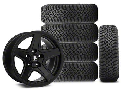 17x9 Mammoth Boulder Wheel & 33in Atturo All-Terrain Trail Blade X/T Tire Package; Set of 5 (07-18 Jeep Wrangler JK)