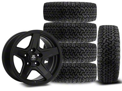 17x9 Mammoth Boulder Wheel & 34in BF Goodrich All-Terrain T/A KO Tire Package; Set of 5 (18-25 Jeep Wrangler JL)