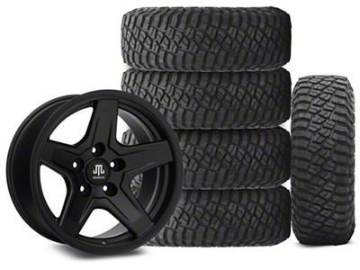 17x9 Mammoth Boulder Wheel & 34in BF Goodrich Mud-Terrain T/A KM3 Tire Package; Set of 5 (18-25 Jeep Wrangler JL)