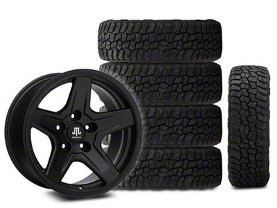 17x9 Mammoth Boulder Wheel & 35in Mickey Thompson All-Terrain Baja Boss Tire Package; Set of 5 (18-25 Jeep Wrangler JL)