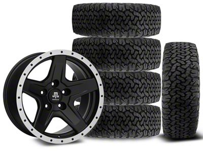 17x9 Mammoth Boulder Beadlock Style Wheel & 34in BF Goodrich All-Terrain T/A KO Tire Package; Set of 5 (18-25 Jeep Wrangler JL)