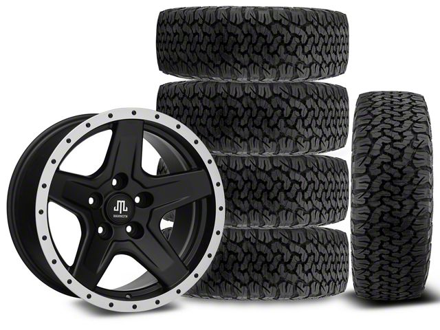 Mammoth Rims Jeep Wrangler 17x9 Mammoth Boulder Beadlock Style Wheel & 34in BF ...
