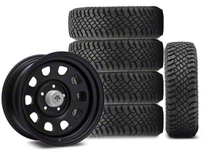 17x9 Mammoth D Window Wheel & 33in Atturo All-Terrain Trail Blade X/T Tire Package; Set of 5 (07-18 Jeep Wrangler JK)