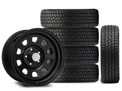 17x9 Mammoth D Window Wheel & 33in Milestar All-Terrain Patagonia AT/R Tire Package; Set of 5 (18-25 Jeep Wrangler JL)