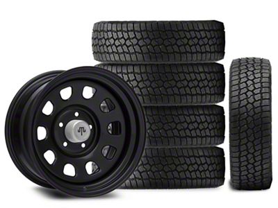 17x9 Mammoth D Window Wheel & 33in Milestar All-Terrain Patagonia AT/R Tire Package; Set of 5 (07-18 Jeep Wrangler JK)