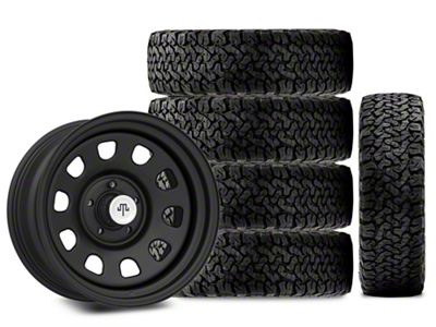 17x9 Mammoth D Window Wheel & 33in BF Goodrich All-Terrain T/A KO Tire Package; Set of 5 (18-25 Jeep Wrangler JL)