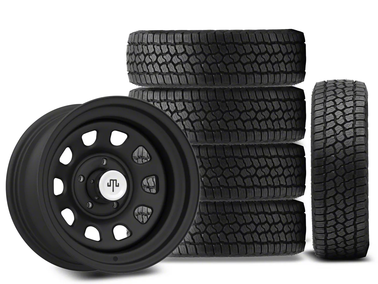 Mammoth Jeep Wrangler 8 Black Steel 15x10 Wheel & BF Mammoth Jeep Wrangler 8 Black Steel 15x10 Wheel & BF