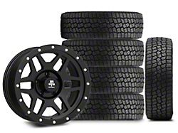 17x9 Mammoth 6 Beadlock Wheel & 33in Milestar All-Terrain Patagonia AT/R Tire Package; Set of 5 (07-18 Jeep Wrangler JK)
