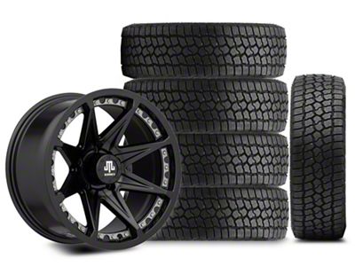 17x9 Mammoth Type 88 Wheel & 33in Milestar All-Terrain Patagonia AT/R Tire Package; Set of 5 (07-18 Jeep Wrangler JK)