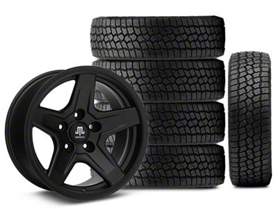 17x9 Mammoth Boulder Wheel & 33in Milestar All-Terrain Patagonia AT/R Tire Package; Set of 5 (18-25 Jeep Wrangler JL)