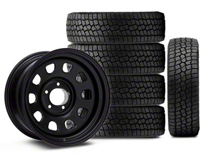17x9 Mammoth D Window Wheel & 33in Milestar All-Terrain Patagonia AT/R Tire Package; Set of 5 (07-18 Jeep Wrangler JK)