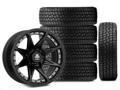17x9 Mammoth Type 88 Wheel & 33in Milestar All-Terrain Patagonia AT/R Tire Package; Set of 5 (07-18 Jeep Wrangler JK)