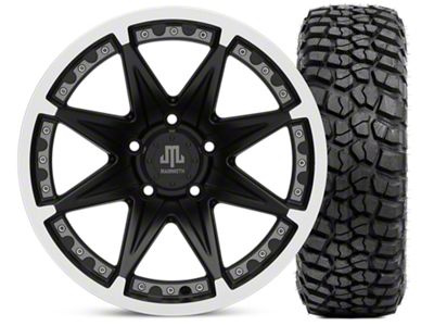 Mammoth Type 88 Matte Black 17x9 Wheel and BF Goodrich KM2 35x12.50R17 Tire Kit (07-18 Jeep Wrangler JK)