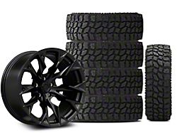 20x10 Fuel Wheels Flame & 35in Mudclaw Mud-Terrain Comp MTX Tire Package; Set of 5 (18-25 Jeep Wrangler JL)