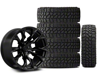 20x10 Fuel Wheels Flame & 35in Mudclaw Mud-Terrain Comp MTX Tire Package; Set of 5 (18-25 Jeep Wrangler JL)
