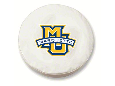 Marquette University Spare Tire Cover; White (66-18 Jeep CJ5, CJ7, Wrangler YJ, TJ & JK)