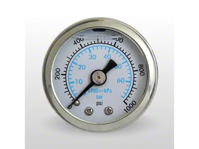 Marshall Instruments WS White PSI/kPa/Bar Dial 1.50-Inch Liquid Filled Mechanical Gauge; 0-1000 PSI (Universal; Some Adaptation May Be Required)
