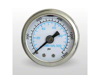 Marshall Instruments WS White PSI/kPa/Bar Dial 1.50-Inch Liquid Filled Mechanical Gauge; 0-1500 PSI (Universal; Some Adaptation May Be Required)