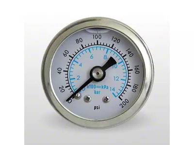 Marshall Instruments WS White PSI/kPa/Bar Dial 1.50-Inch Liquid Filled Mechanical Gauge; 0-200 PSI (Universal; Some Adaptation May Be Required)