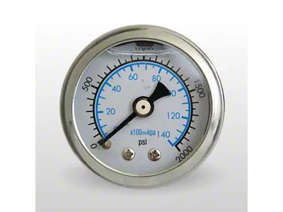 Marshall Instruments WS White PSI/kPa/Bar Dial 1.50-Inch Liquid Filled Mechanical Gauge; 0-2000 PSI (Universal; Some Adaptation May Be Required)