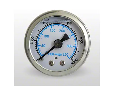 Marshall Instruments WS White PSI/kPa/Bar Dial 1.50-Inch Liquid Filled Mechanical Gauge; 0-5000 PSI (Universal; Some Adaptation May Be Required)