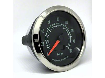 Marshall Instruments COMP II 60's Muscle 3-3/8-Inch In-Dash Electric Programmable Speedometer; 0-160 MPH; Polished Stainless Steel Bezel (Universal; Some Adaptation May Be Required)