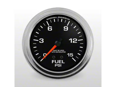 Marshall Instruments COMP II Black Dial 2-5/8-Inch Fuel Pressure Gauge; 0-15 PSI (Universal; Some Adaptation May Be Required)