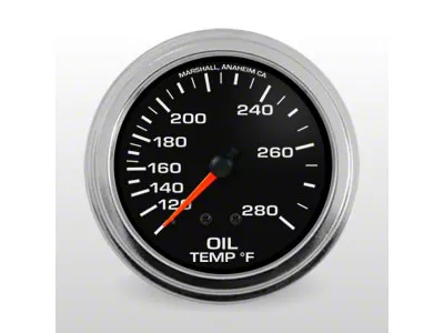 Marshall Instruments COMP II Black Dial 2-5/8-Inch Oil Temperature Gauge; 100-280 Fahrenheit (Universal; Some Adaptation May Be Required)