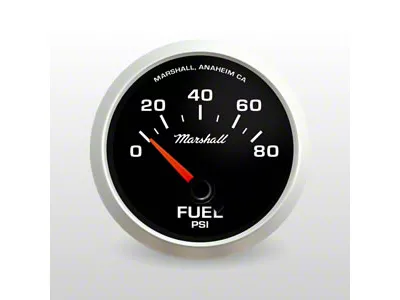 Marshall Instruments COMP II LED Black Dial 2-1/16-Inch Fuel Pressure Gauge; 0-100 PSI; Silver Aluminum Bezel (Universal; Some Adaptation May Be Required)