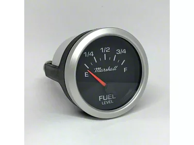 Marshall Instruments COMP II LED Black Dial 2-1/16-Inch Programmable Fuel Level Gauge; Silver Aluminum Bezel (Universal; Some Adaptation May Be Required)