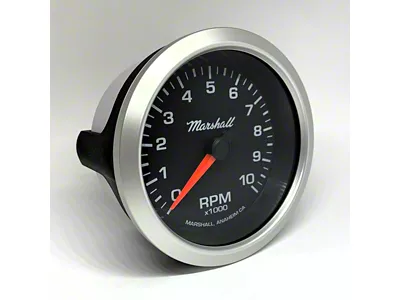Marshall Instruments COMP II LED Black Dial 3-3/8-Inch In-Dash Tachometer; 0-10000 RPM; Silver Aluminum Bezel (Universal; Some Adaptation May Be Required)