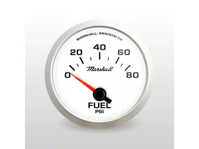 Marshall Instruments COMP II LED White Dial 2-1/16-Inch Fuel Pressure Gauge; 0-100 PSI; Silver Aluminum Bezel (Universal; Some Adaptation May Be Required)