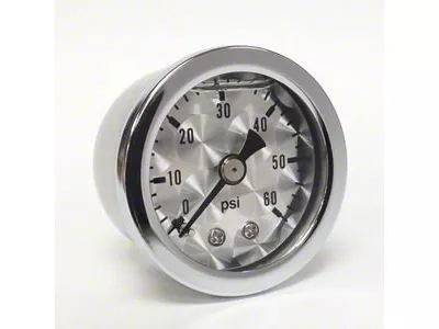 Marshall Instruments ET Engine Turned Dial 1.50-Inch Liquid Filled Mechanical Gauge; 0-60 PSI (Universal; Some Adaptation May Be Required)