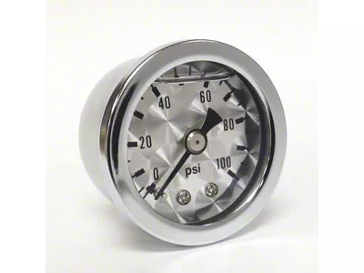 Marshall Instruments ET Engine Turned Dial 1.50-Inch Liquid Filled Mechanical Gauge; 0-100 PSI (Universal; Some Adaptation May Be Required)