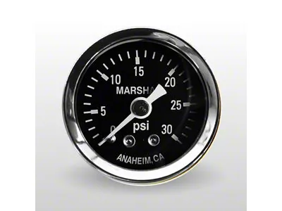 Marshall Instruments MC Black Marshall Logo Dial 1.50-Inch Dry Direct Mount Mechanical Gauge; 0-30 PSI (Universal; Some Adaptation May Be Required)