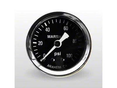 Marshall Instruments MC Black Marshall Logo Dial 1.50-Inch Dry Direct Mount Mechanical Gauge; 0-100 PSI (Universal; Some Adaptation May Be Required)