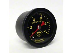 Marshall Instruments MNB Midnight Black 1.50-Inch Liquid Filled Mechanical Gauge; 0-15 PSI (Universal; Some Adaptation May Be Required)