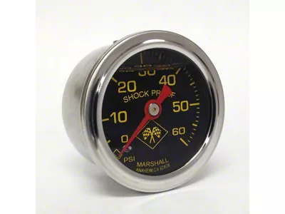 Marshall Instruments MNS Midnight Black 1.50-Inch Liquid Filled Mechanical Gauge; 0-60 PSI (Universal; Some Adaptation May Be Required)