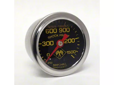 Marshall Instruments MNS Midnight Black 1.50-Inch Liquid Filled Mechanical Gauge; 0-1500 PSI (Universal; Some Adaptation May Be Required)