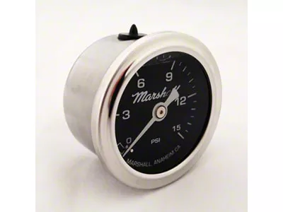 Marshall Instruments MS Black Marshall Logo Dial 1.50-Inch Liquid Filled Mechanical Gauge; 0-15 PSI (Universal; Some Adaptation May Be Required)