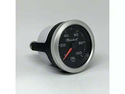 Marshall Instruments SCX Black Dial 2-1/16-Inch Oil Pressure Gauge; 0-100 PSI; Silver Aluminum Bezel (Universal; Some Adaptation May Be Required)