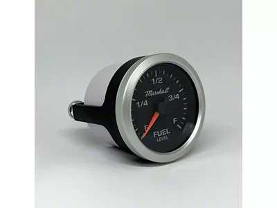 Marshall Instruments SCX Black Dial 2-1/16-Inch Programmable Fuel Level Gauge; Silver Aluminum Bezel (Universal; Some Adaptation May Be Required)